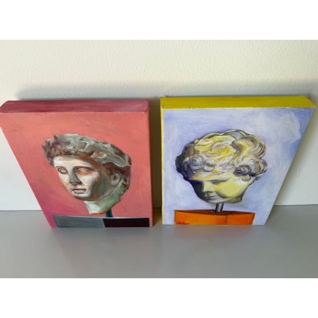 Cris Cooper “David” Contemporary Portrait Oil on Canvas Paintings – A Pair For Sale - Image 10 of 12