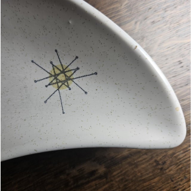 Alabaster 1960s Franciscan "Starburst" Crecent Plate For Sale - Image 8 of 11