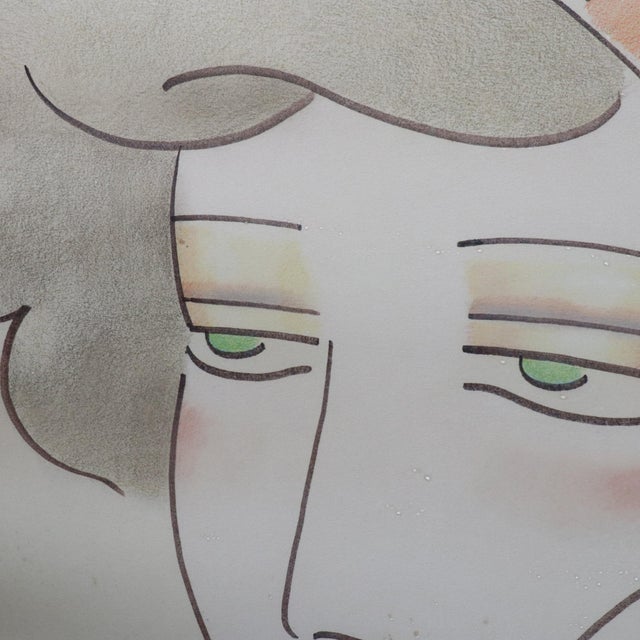 Mid-Century Modern 1973 Signed Robert Graham Framed Portrait Drawing of a Lady For Sale - Image 3 of 8