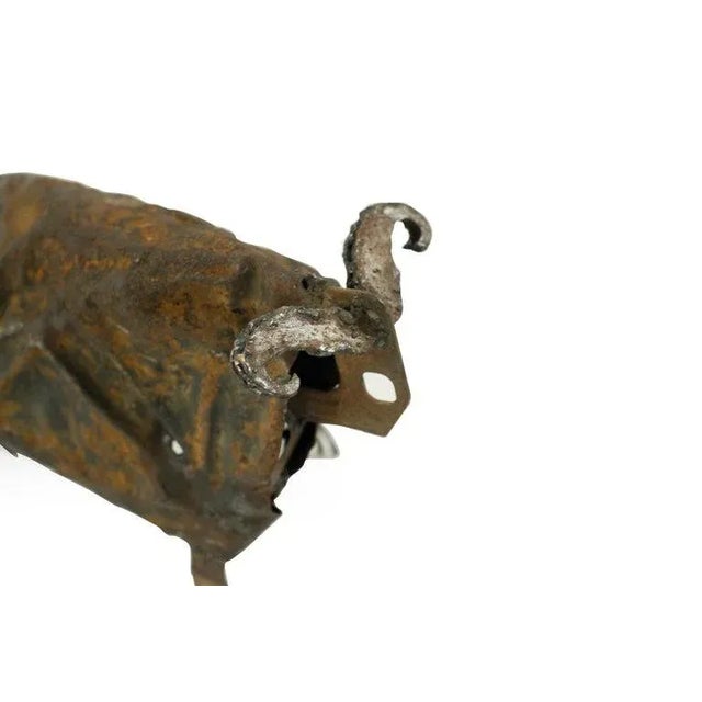 Handcrafted Iron Bull Sculpture, Circa 1980s For Sale - Image 9 of 12