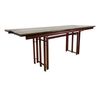 Sculptural Table in Iron with Glass and Granite, 1980s For Sale