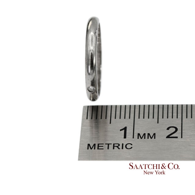 Cartier Platinum 950 Natural Diamond Wedding/Engagement Band Ring, Size 5 For Sale - Image 10 of 11