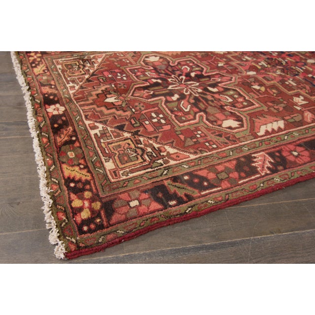 Mid 19th Century Vintage Heriz Handmade Wool Rug For Sale - Image 5 of 6