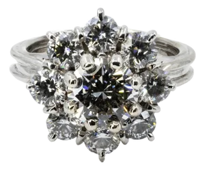 Late 20th Century 1.23 Round H VVS1 GIA Ring, Size 5