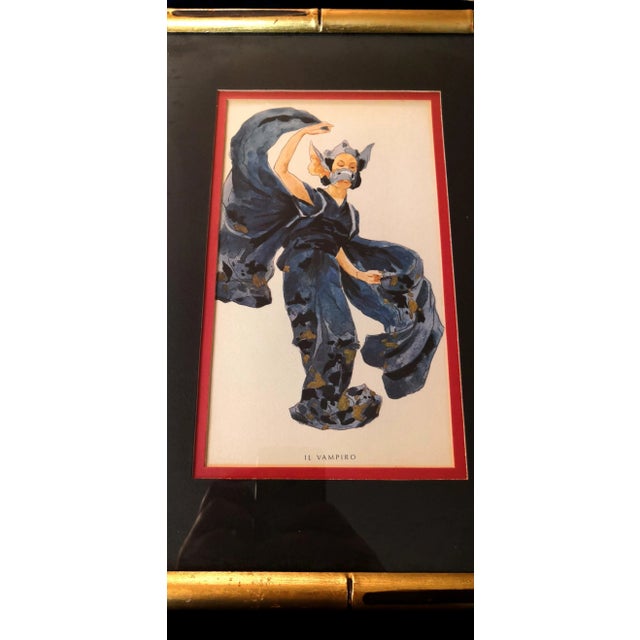 Mid-Century Italian Chinoiserie Watercolor Faux Bamboo Framed Art For Sale - Image 9 of 10