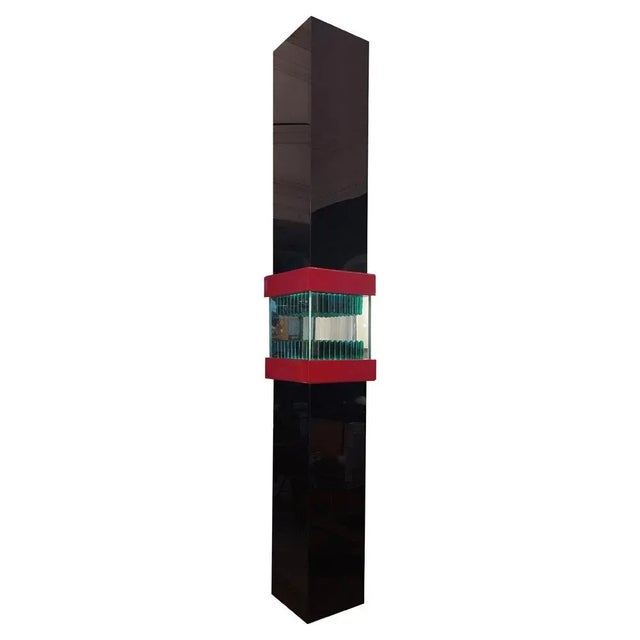 Black Acrylic Glass Totem Floor Lamp by Paolo Ventrella, Italy, 1980s For Sale - Image 8 of 8