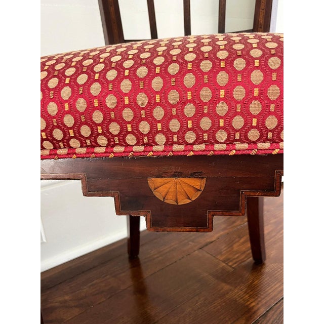 Antique French Mahogany Chair with Silk Upholstery For Sale - Image 4 of 10