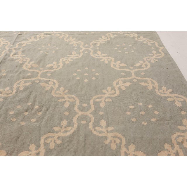 Modern Aubusson Design Blue, White Rug by Doris Leslie Blau For Sale - Image 4 of 7
