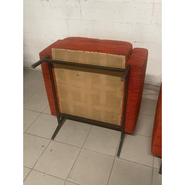 Set of Iron and Fabric Armchairs, 1960s For Sale - Image 6 of 18