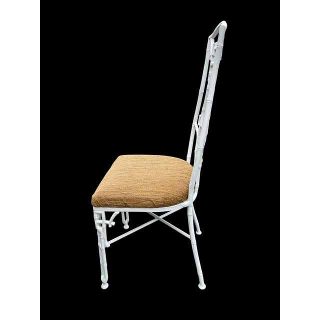 Kessler Industries Restored Set Vintage Aesthetic Chinoiserie Faux Bamboo Cast Metal Dining Chairs 8 For Sale - Image 4 of 7