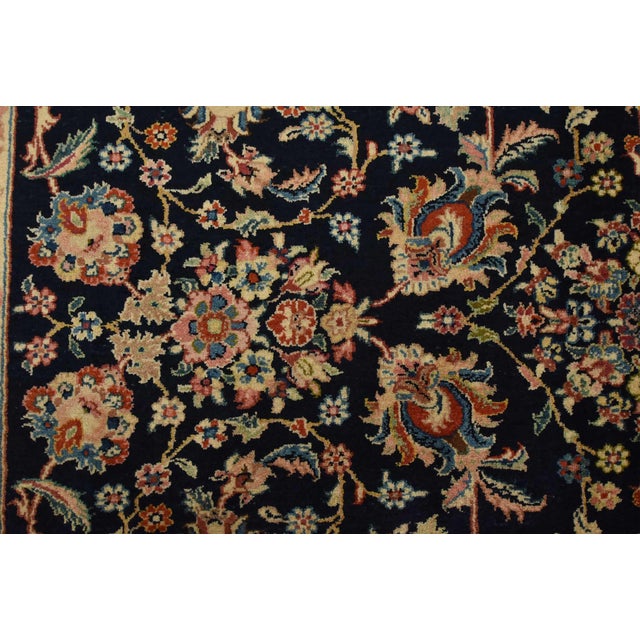 Sarouk Rug 7’1” X 9’11” Blue Wool Vintage Traditional Hand-Knotted Carpet For Sale - Image 11 of 15