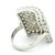 Metal Vintage 4 Carat Diamond 18k White Gold Wide Bombe Cocktail Ring, Size 6.75 For Sale - Image 7 of 12
