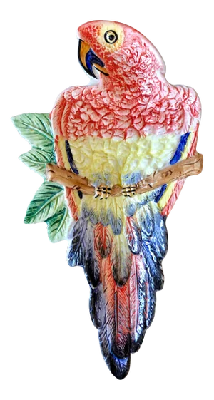 Vintage Italian Pottery Parrot Dish