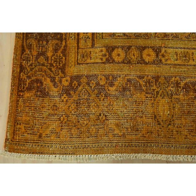 Mood Rug 7’8” X 10’4” Gold Wool Vintage Overdyed Hand-Knotted Carpet For Sale - Image 11 of 14