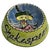 A wonderfully expressive hand-painted folk art decorative bowl featuring a dog reading Hamlet, with the exterior inscribed...
