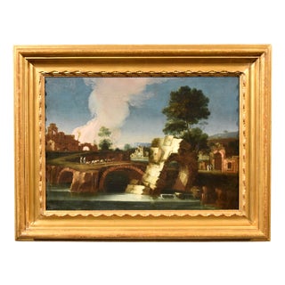 Circle of Paolo Anesi, Landscape, 1740, Oil on Canvas For Sale