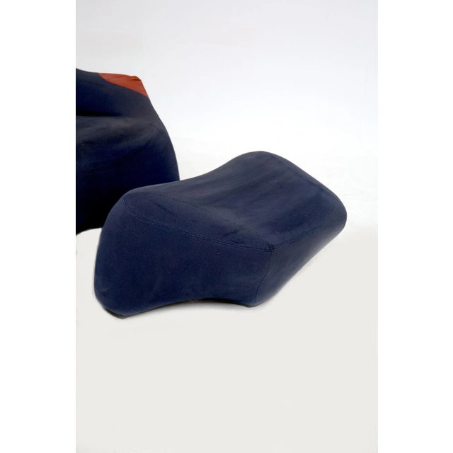 Blue Set of Hal Armchair & Footstool by Marc Sadler for Cassina For Sale - Image 8 of 11