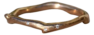 The Needville: Ladies Signed 14K Rose Gold Band set with Diamonds