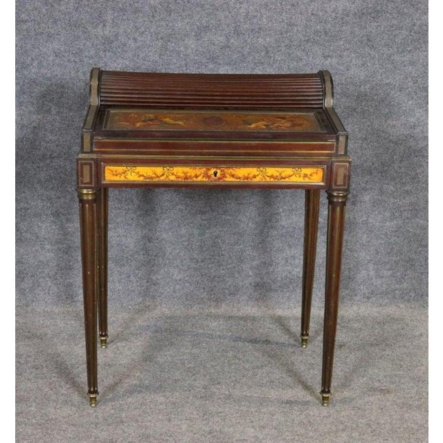 Hand Painted Paul Sormani Ladies Roll Top Desk For Sale - Image 9 of 12