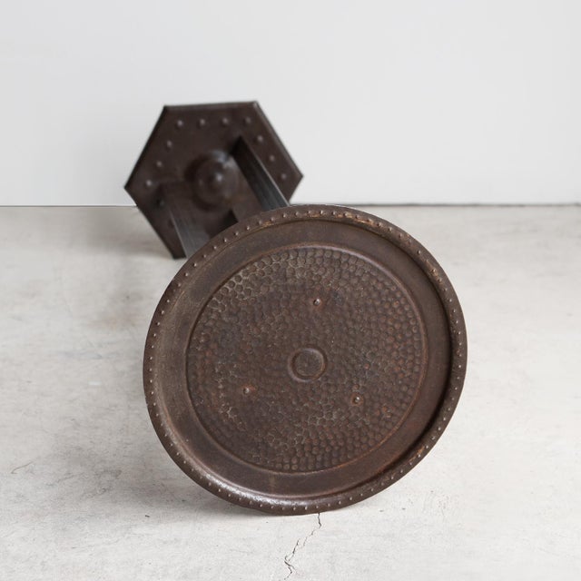 Antique Secessionist Arts and Crafts Iron Side Table by Hugo Berger for Goberg, C. 1900 For Sale - Image 15 of 17
