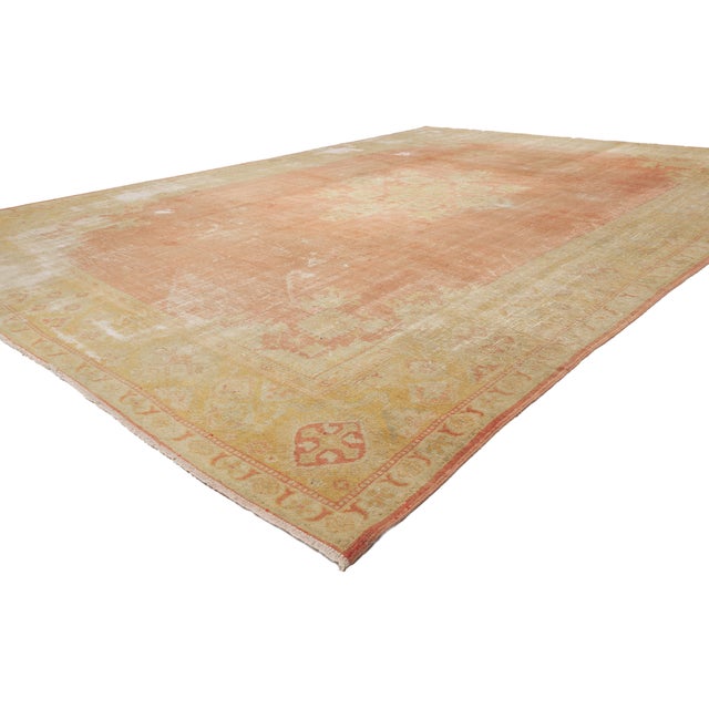 51238 Antique Turkish Oushak Rug, 09'07 x 13'00. The Ottoman Reverie: A Late 19th Century Turkish Oushak Masterpiece of...