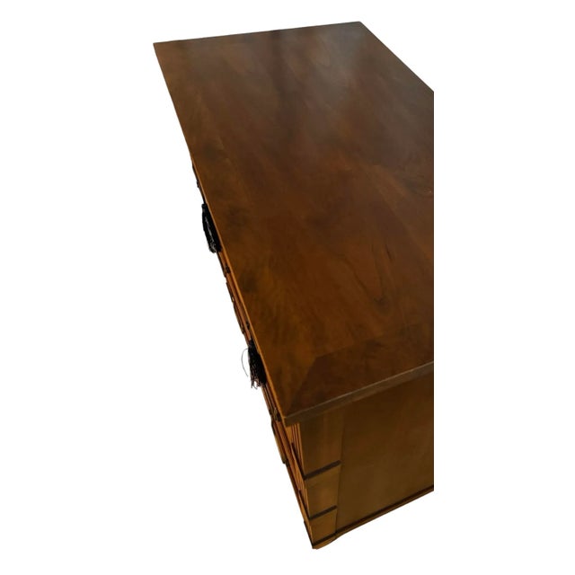 Baker Furniture Company 1970s Vintage Baker Burlwood Three Drawer Chest For Sale - Image 4 of 6