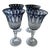 Midnight Blue Cut Glass Wine Goblets- Set of 4 For Sale