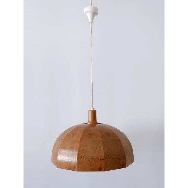 1960s Mid-Century Modern Pine Wood Pendant Lamp, Sweden, 1960s For Sale - Image 5 of 18