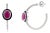 Art Deco 14k White Gold 3.19ct Ruby, Diamond & Black Enamel Hoop Earrings- A Pair For Sale