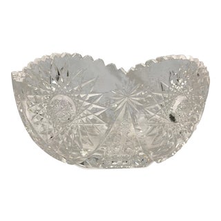 Crystal Saw Tooth Cut Bowl For Sale