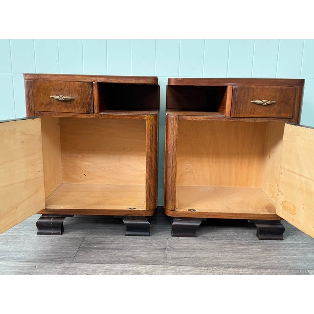 1930s Antique Art Deco Italian Bedside Tables, 1930s, Set of 2 For Sale - Image 5 of 13
