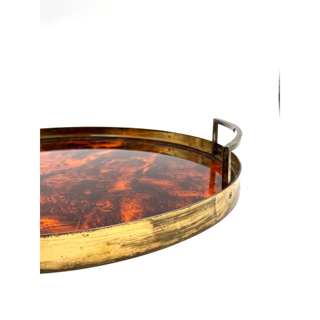 Hollywood Regency Round Tray, Italy 1970s For Sale - Image 11 of 12