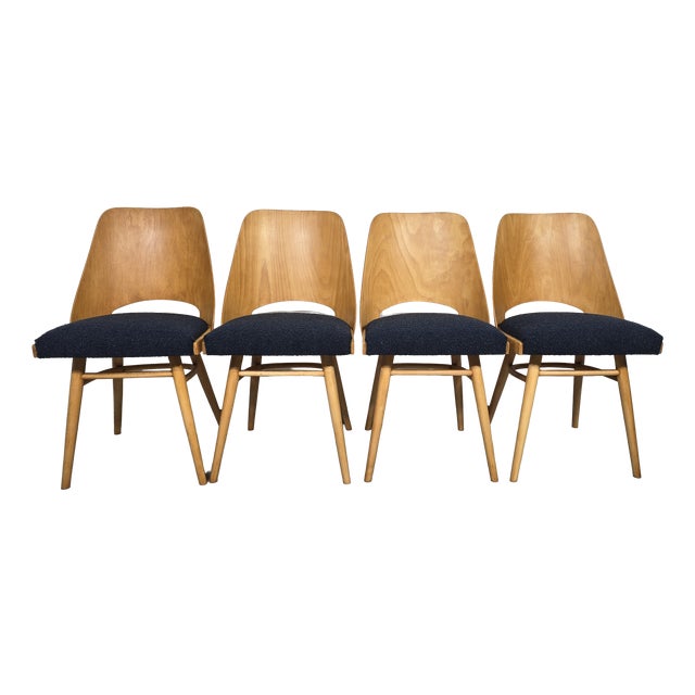 Dining Chairs by Radomir Hoffman for Ton, 1950s, Set of 4 For Sale