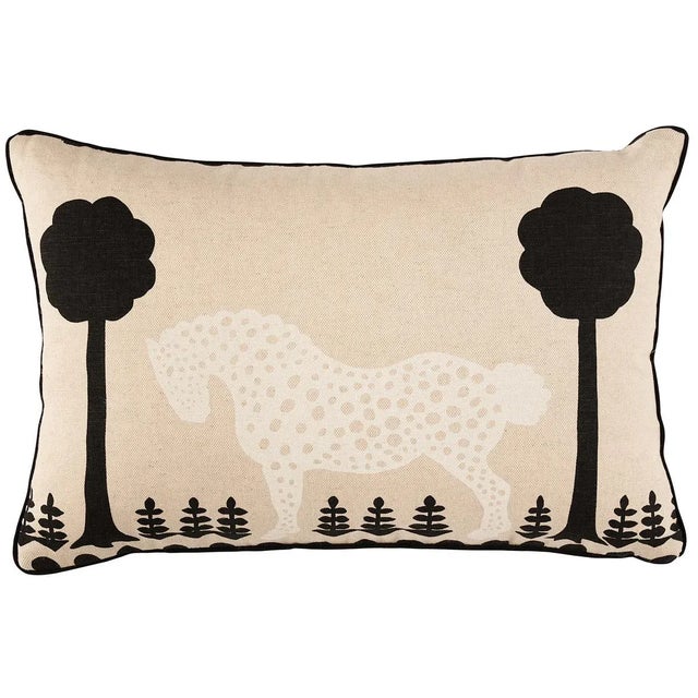 Mid-Century Modern Schumacher Polka Dot Pony Pillow 18" x 12" in Natural For Sale - Image 3 of 3