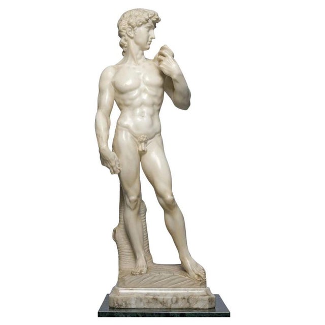 Stone After Michelangelo, Sculpture of David, Carrara Marble, Early 20th Century For Sale - Image 7 of 7