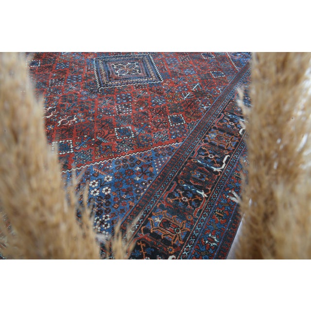 Ruby Red 1960s Vintage Persian Handmade Wool Cotton Light Red Area Rug For Sale - Image 8 of 11