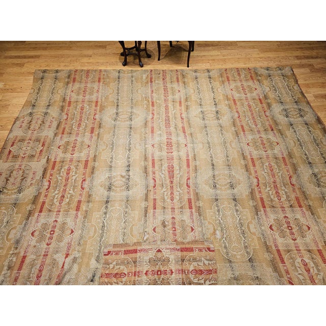 Textile 19th Century European Flatwoven Wool Rug, Allover Geometric Design, 9x12 For Sale - Image 7 of 18