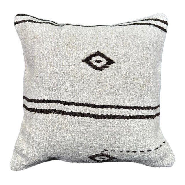 Turkish Hemp Pillow Cushion Natural Beige Brown Pillow Cushion Cover 20"x20" For Sale