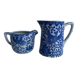 Blue and White Porcelain Phoenix Creamers a Pair