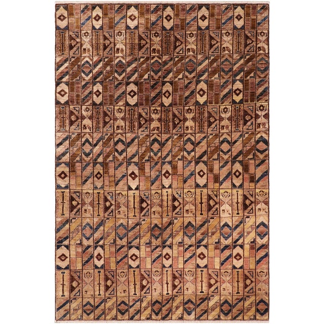 Shabby Chic Gabbeh Brown/Beige Wool Rug - 6'0'' X 8'8'' For Sale - Image 10 of 10