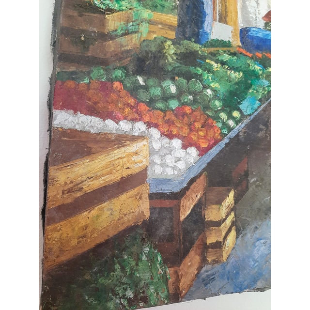 Mid Century Latino Mexico Market Painting For Sale In Fayetteville, AR - Image 6 of 16