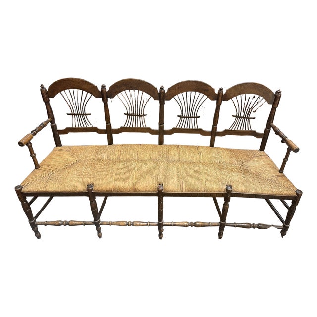 Provençal-Style Bench in Walnut For Sale