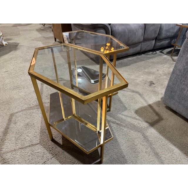 Global Views Global Views Hexagon Side Table - Set of Two For Sale - Image 4 of 7