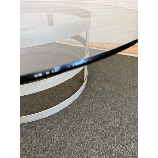 Steel Drum Pedestal Coffee Table For Sale - Image 4 of 12