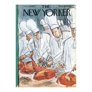 1964 Original New Yorker Magazine Cover by Perry Barlow, November 28. Thanksgiving For Sale