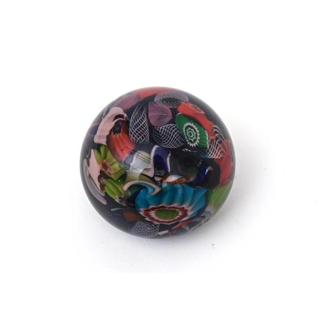 This vintage Murano Fratelli Toso Millefiori paperweight has some of the original paper label from the time period still...