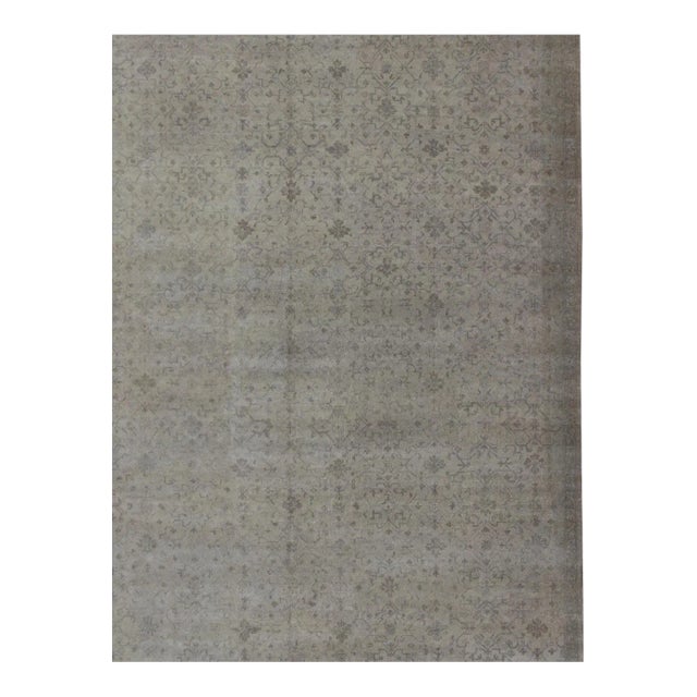 Large Transitional Rug With All-Over Design in Tan, Gray, Silver, Light Taupe For Sale