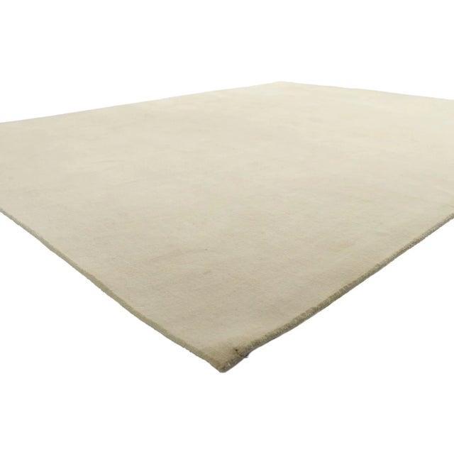 Contemporary Ivory Area Rug with Minimalist Style 08'01 x 10'00. Effortless beauty combined with simplicity and minimalist...