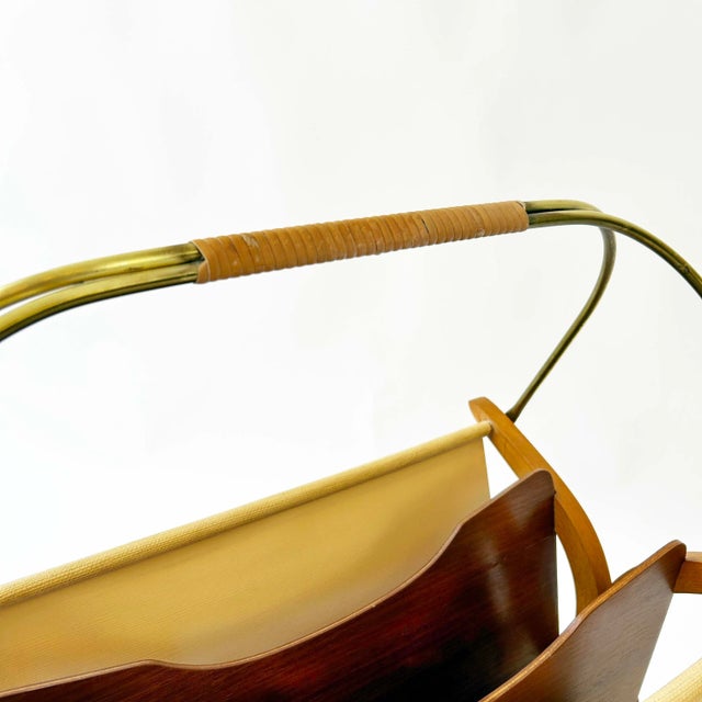 Brown Mid-Century Newspaper Stand, 1950s For Sale - Image 8 of 10