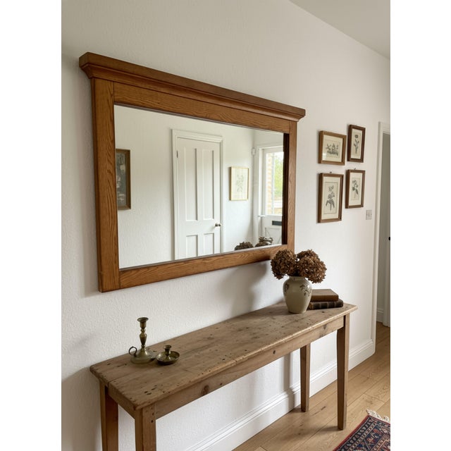 Large Vintage Sovereign Collection Over Mantle Wall Mirror with Golden Oak Frame from Morris Furniture, 1990s For Sale - Image 11 of 12